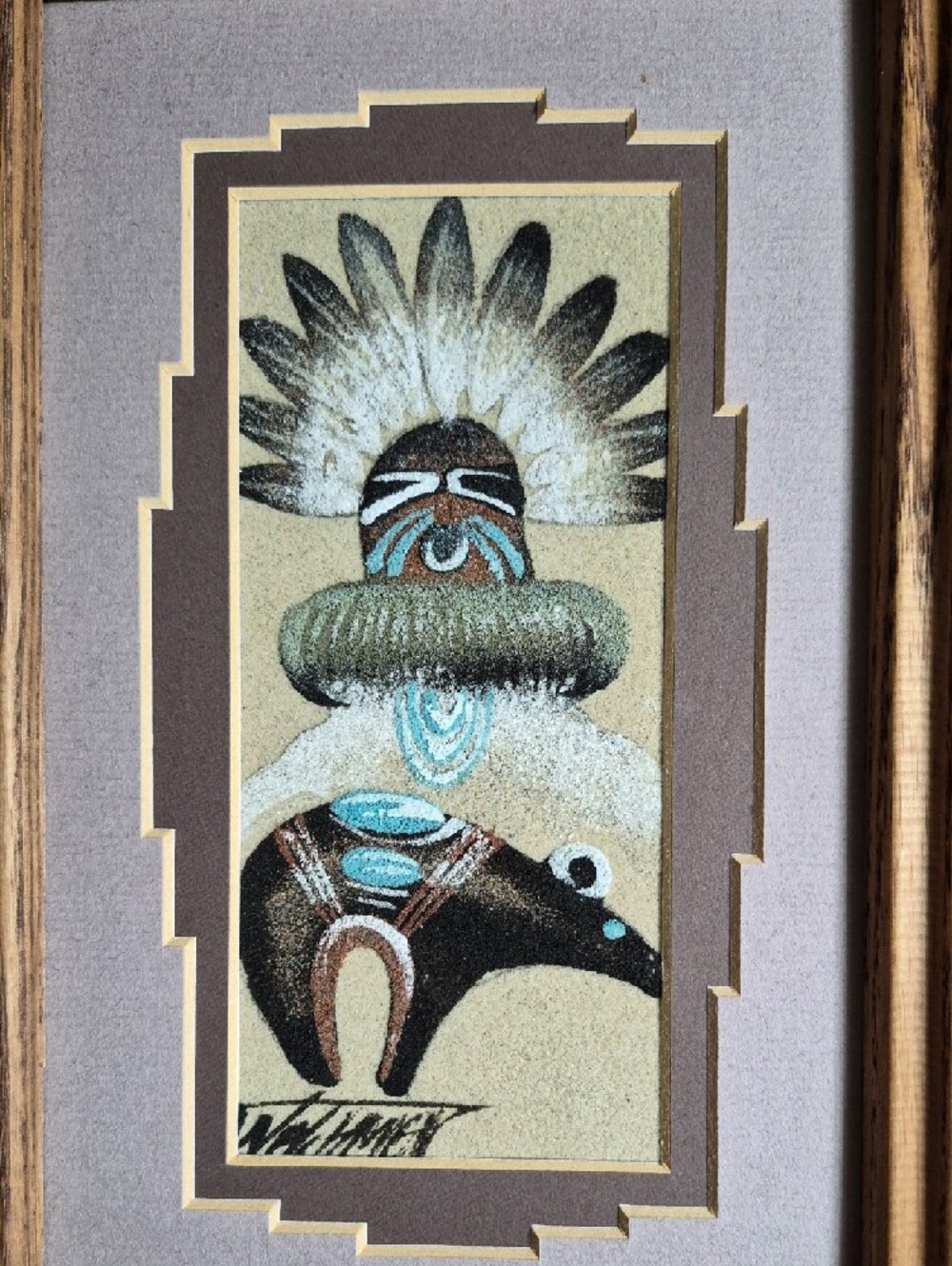 Framed Authentic Navajo sand art painting - Picture 3 of 5